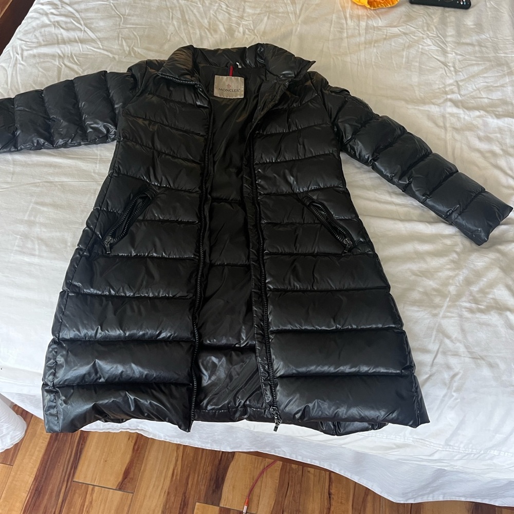 Moncler Shiny Black Long Puffer Coat